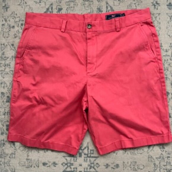 🧡3/15 Vineyard Vines by Shep & Ian Jetty Red 9 Inch Stretch Breaker Short Men 36 - Picture 1 of 12